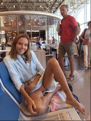 ftv cheerleader pussy upskirts - Katya Clover happy without panties on the airport